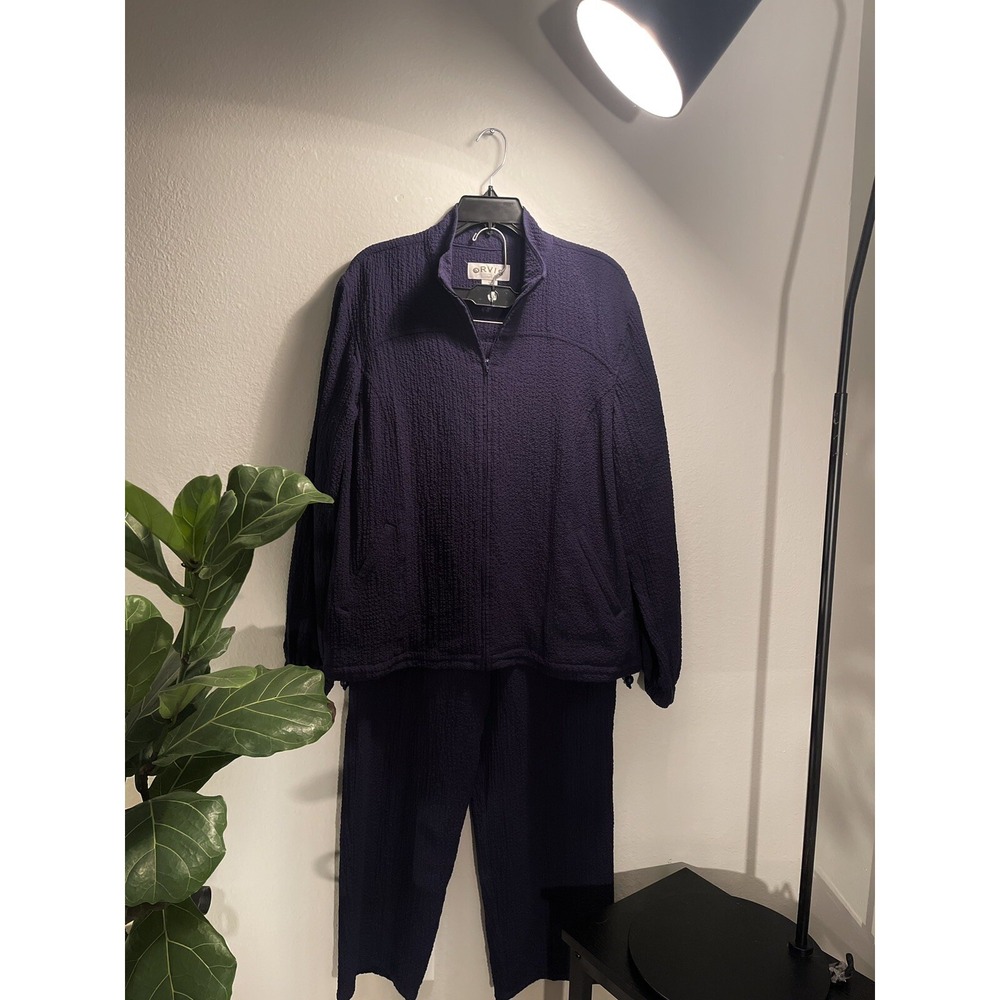 Orvis Women's 2PC Casual Tracksuit Navy Blue Size L